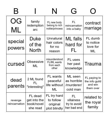 Manhwa Shoujo common logic Bingo Card