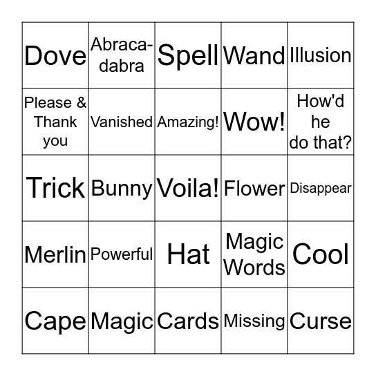 MAGIC BINGO Card