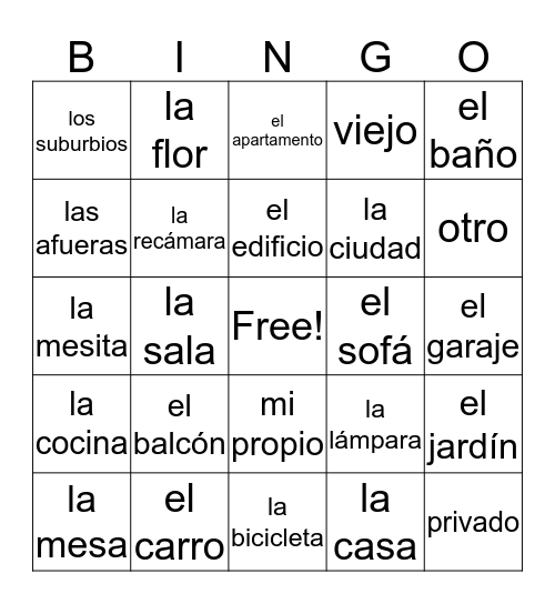 La cas Bingo Card