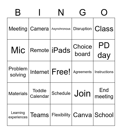 ERL Bingo Card