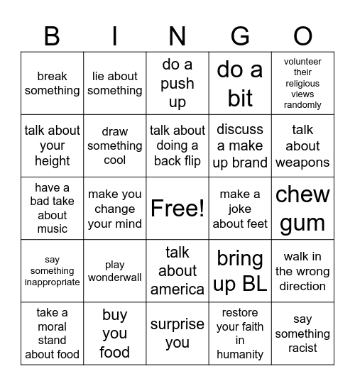 someone will Bingo Card