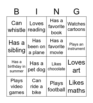 Human Bingo Card