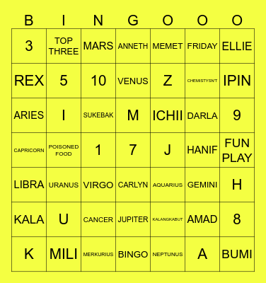 KALA Bingo Card