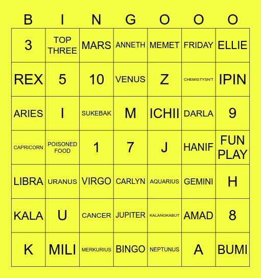KALA Bingo Card