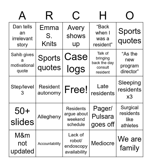 Bingo Card