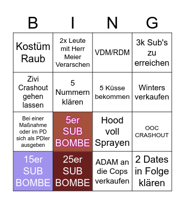 MITTWOCH'SBING Bingo Card