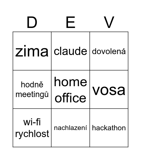 retro bingo card Bingo Card