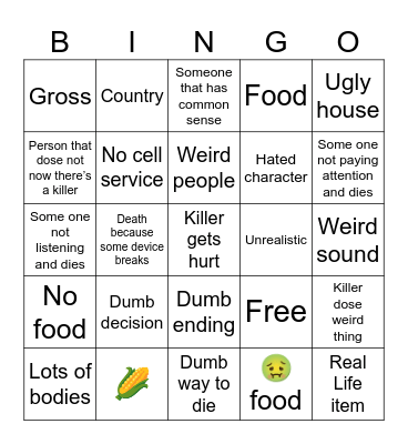 Texas chainsaw bingo Card