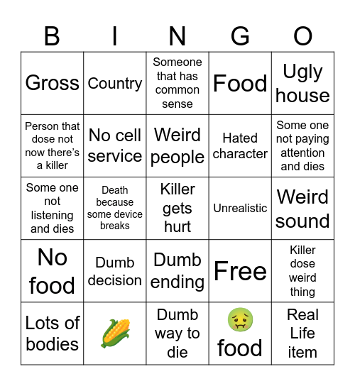 Texas chainsaw bingo Card