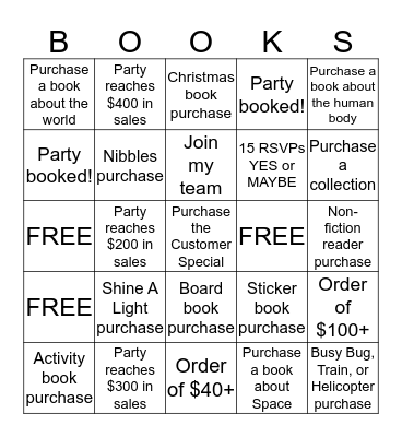 ~Shelly's Book Party~ Bingo Card