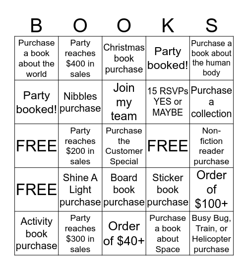 ~Shelly's Book Party~ Bingo Card