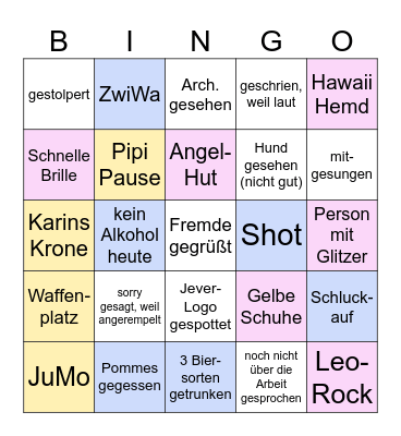 BBW-Stadtfestspaß Bingo Card