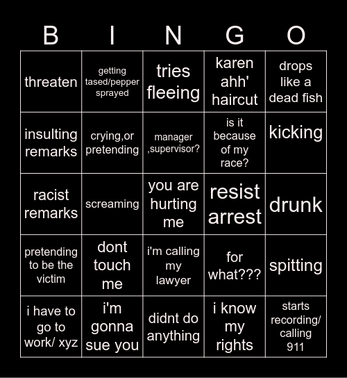 karen Bingo Card