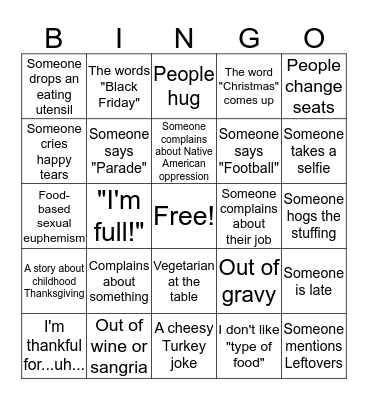 FRIENDSGIVING BINGO Card