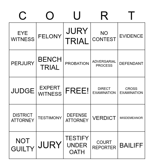 COMPETENCY BINGO Card