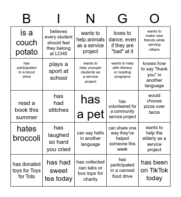 Find Someone Who ... Bingo Card