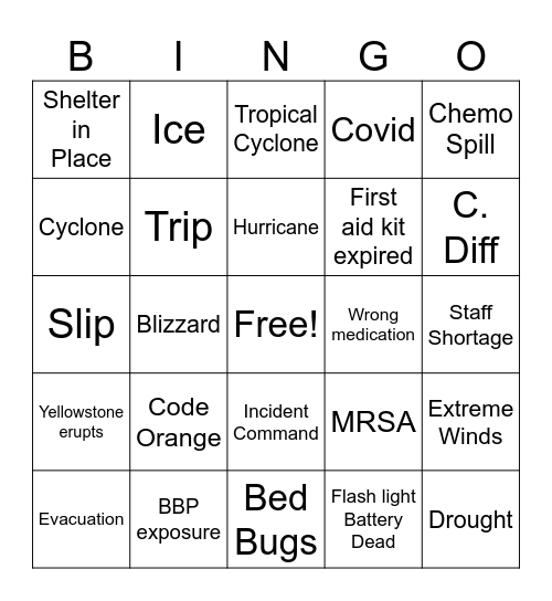 Safety BINGO Card