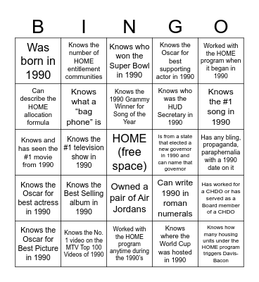 Find Someone Who... Bingo Card