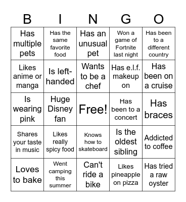 Icebreaker Bingo: Find Someone Who Bingo Card