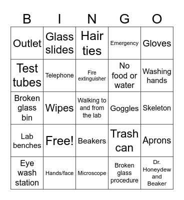 Biology Lab Bingo! Bingo Card