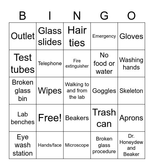 Biology Lab Bingo! Bingo Card