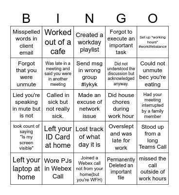 OFFICE Bingo Card