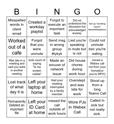 OFFICE Bingo Card