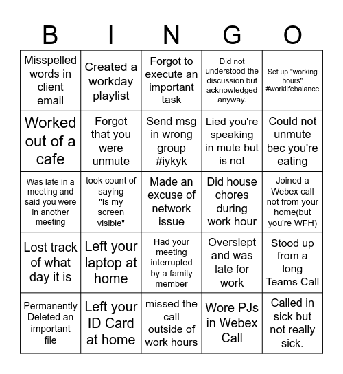 OFFICE Bingo Card