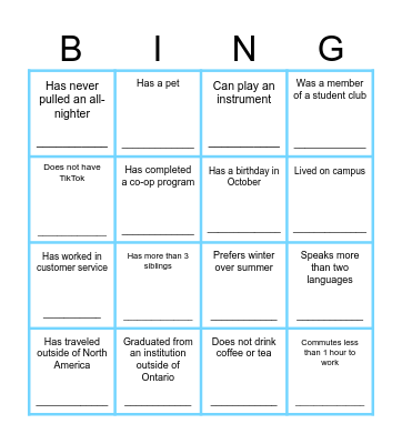 Propel Get-to-know Bingo Card