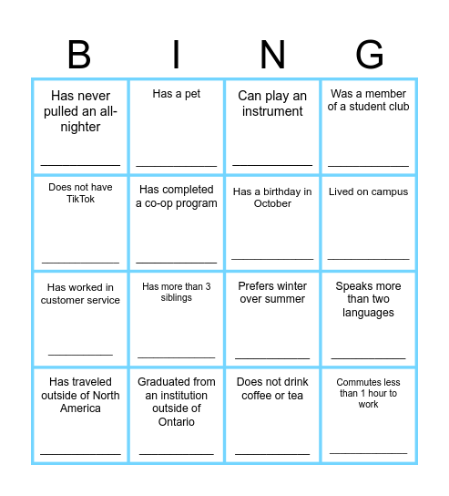 Propel Get-to-know Bingo Card