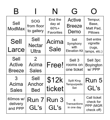 AGR Labor Day Bingo Card