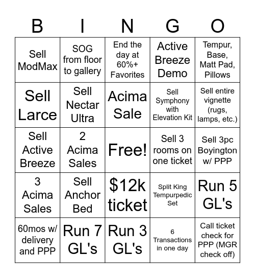 AGR Labor Day Bingo Card