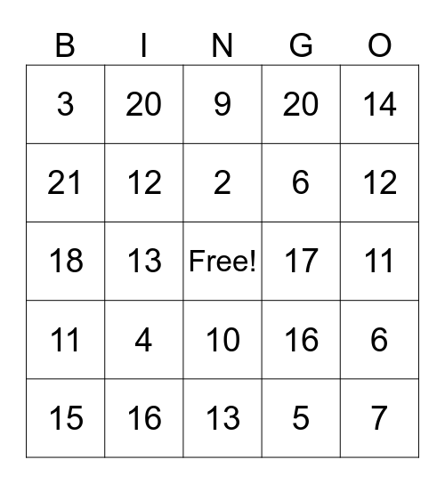 Flinn Safety Contract Bingo Card