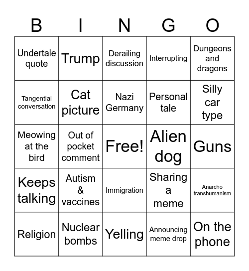 𝓼𝓬𝓲𝓮𝓷𝓽𝓪𝓼𝓽𝓲𝓬 Bingo Card
