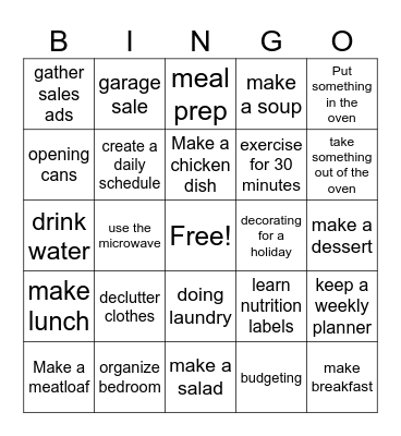 End of the Year Bingo Card