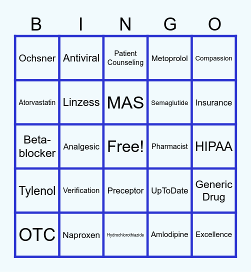 Virtual Pharmacy Week - Level Up! Bingo Card