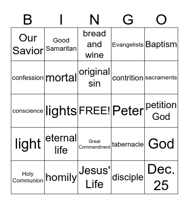 Review Bingo Card