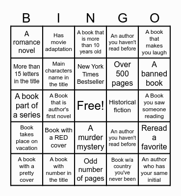 BOOK BINGO Card