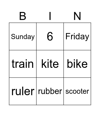 Family and Friends 1 Bingo Card