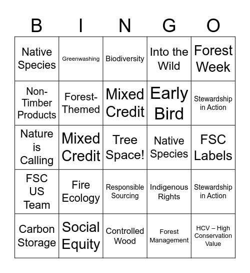 FSC Bingo Card