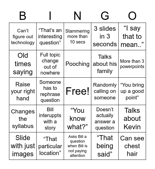Bob Bingo Card