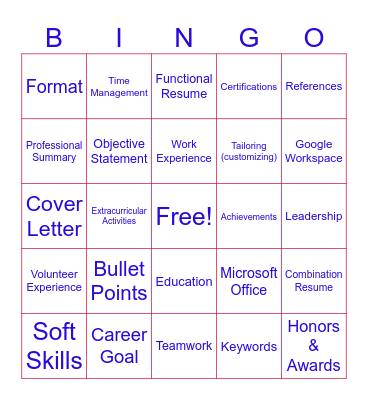 Importance of Resume's Bingo Card