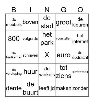woordenschat Bingo Card