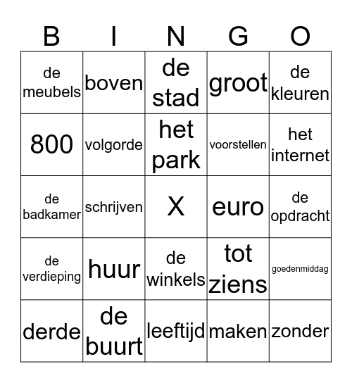 woordenschat Bingo Card
