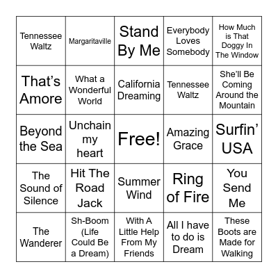 Musical Bingo! Bingo Card
