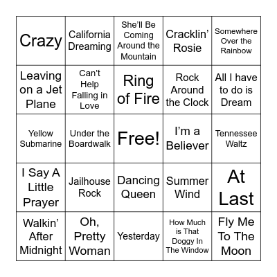Musical Bingo! Bingo Card