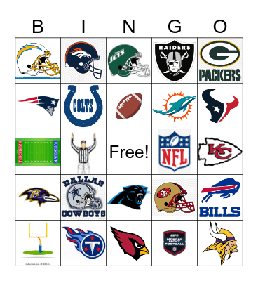 FOOTBALL Bingo Card