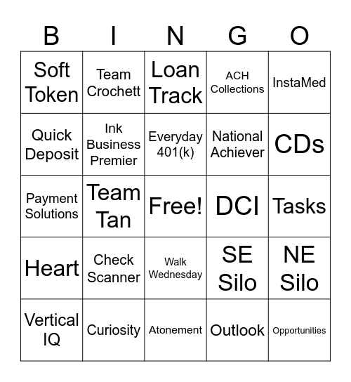 BSB's Bingo Card