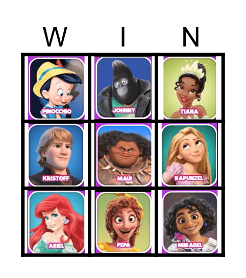 Disney Bingo Card