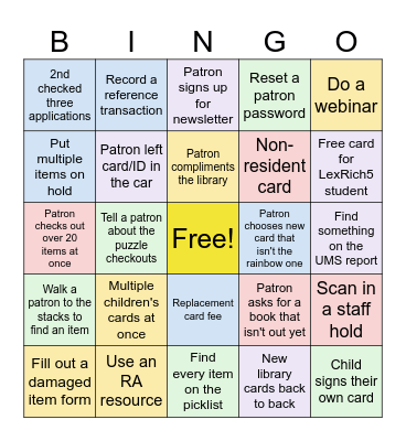 Library Card Sign Up Month 2025 Bingo Card